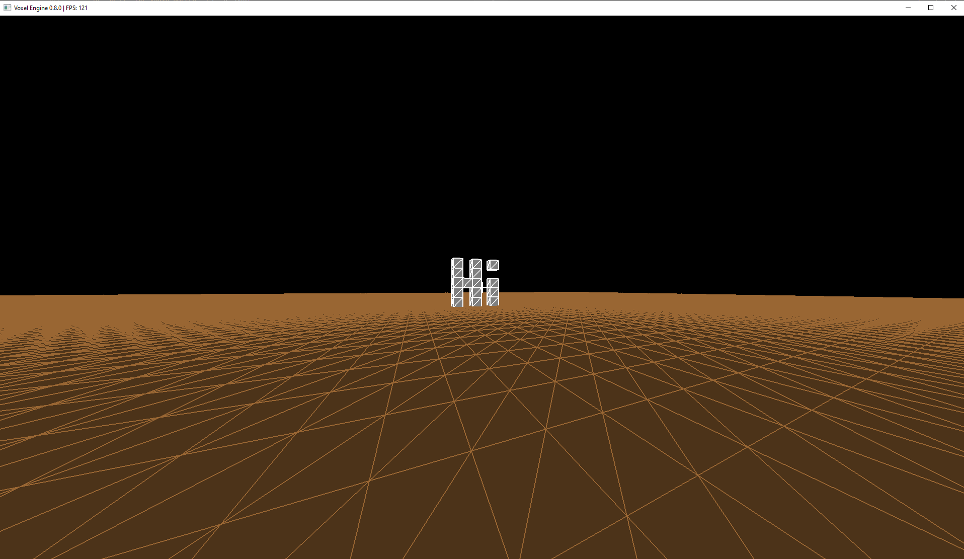 Hi written on a dirt plane in stone.